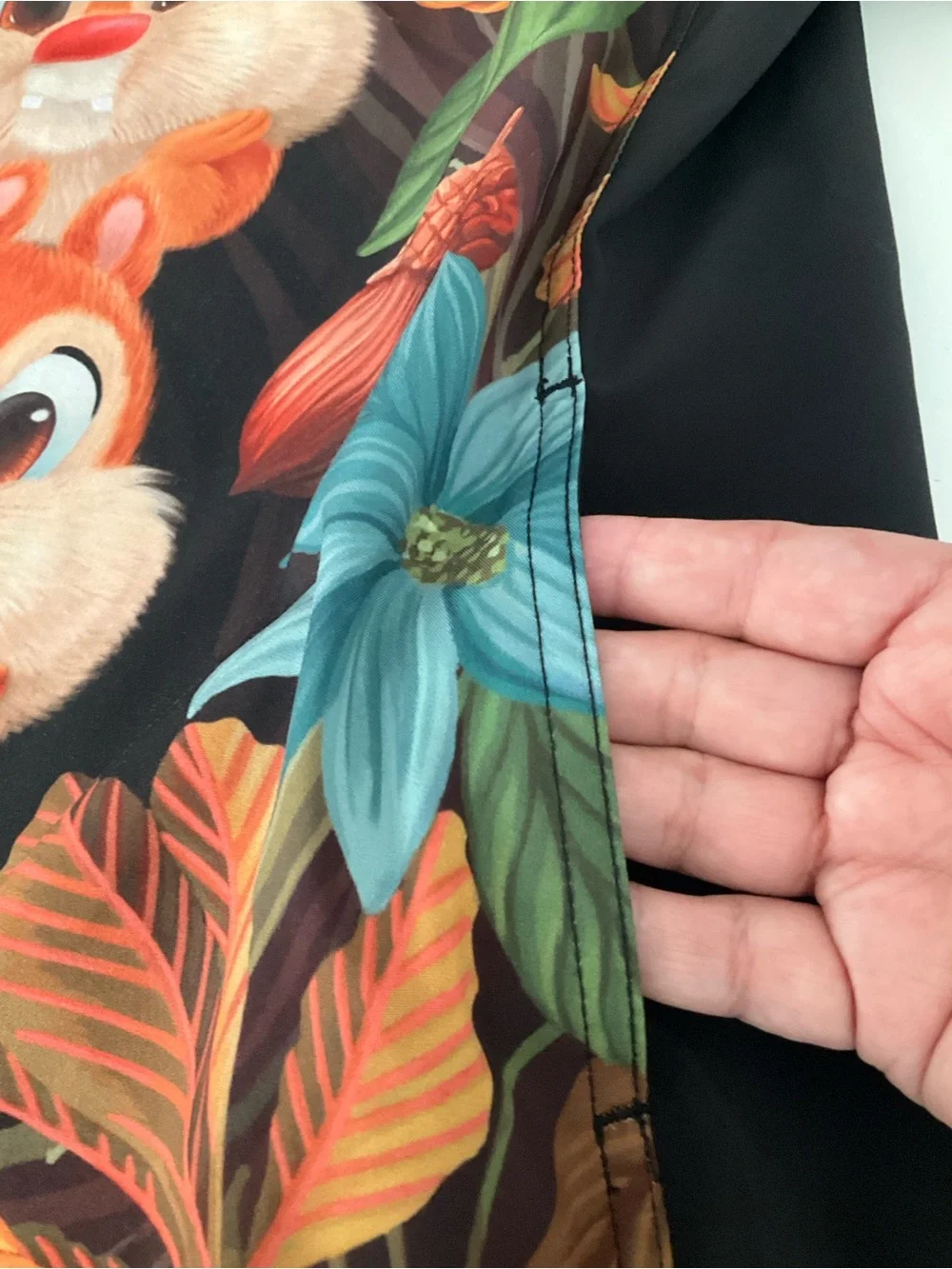 Tooniforms Disney Character Print Scrub Chip and Dale Floral V neck - Picture 8 of 11